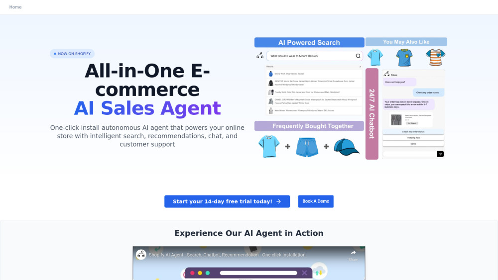 Pokee Ai All In One Ecommerce Ai Agent website screenshot