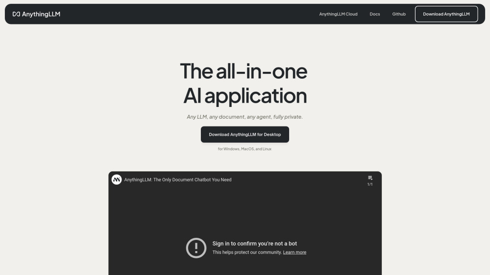 AnythingLLM website screenshot
