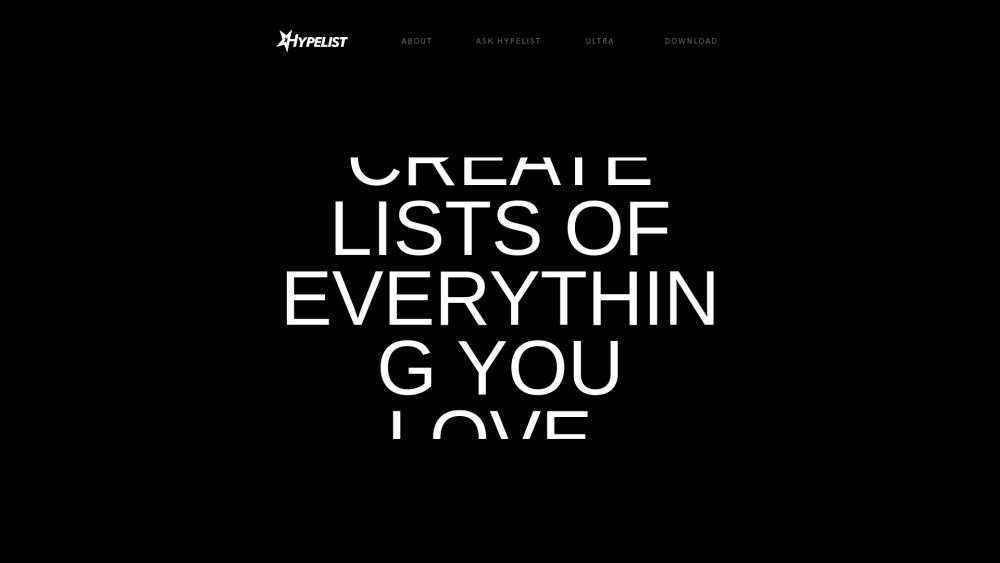 Hypelist website screenshot