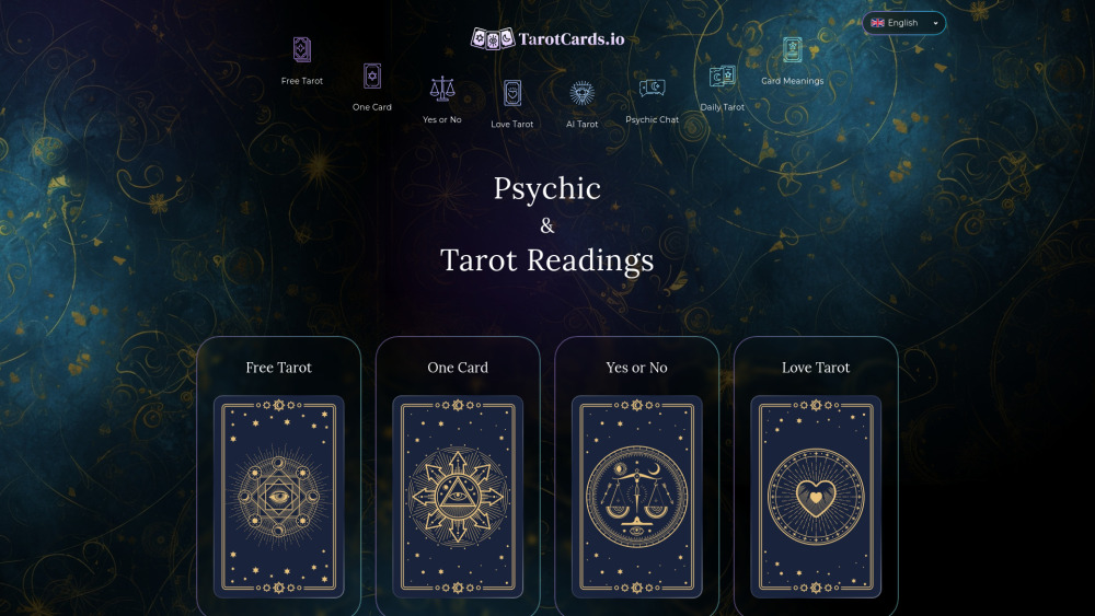 Tarotcards Io website screenshot