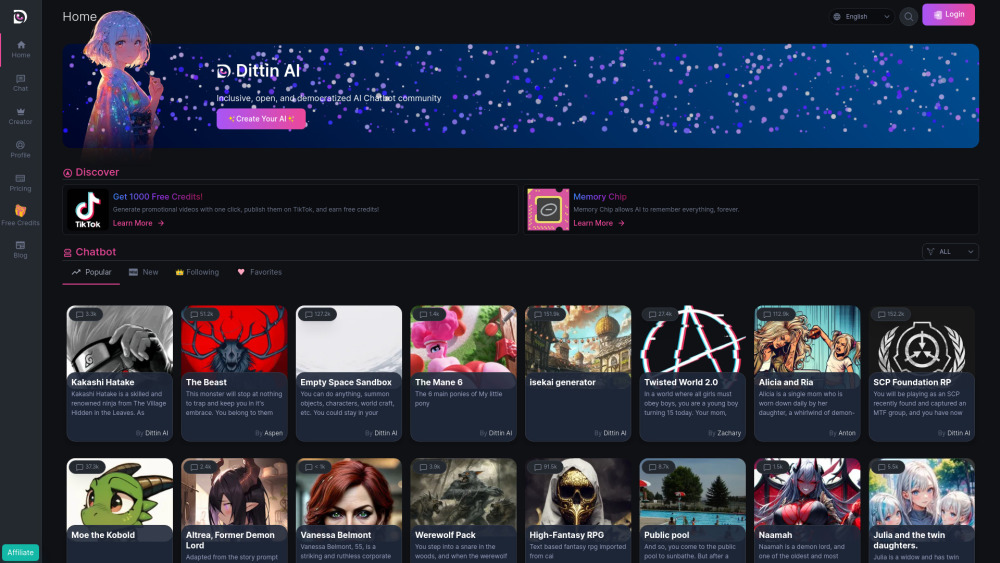 Dittin Ai website screenshot