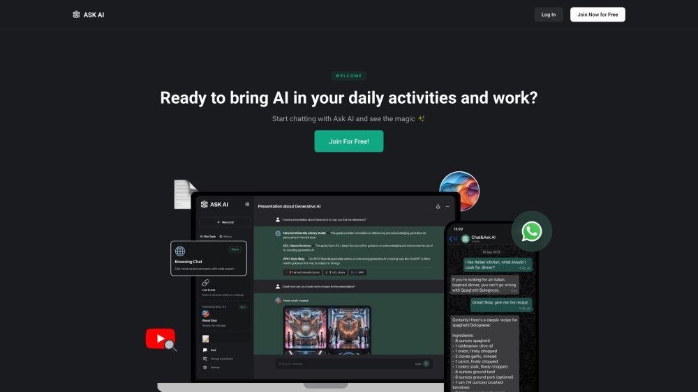 Askaichat App website screenshot