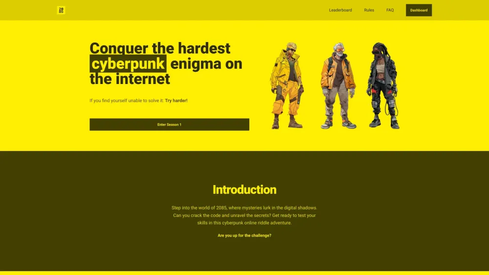 2085 World website screenshot