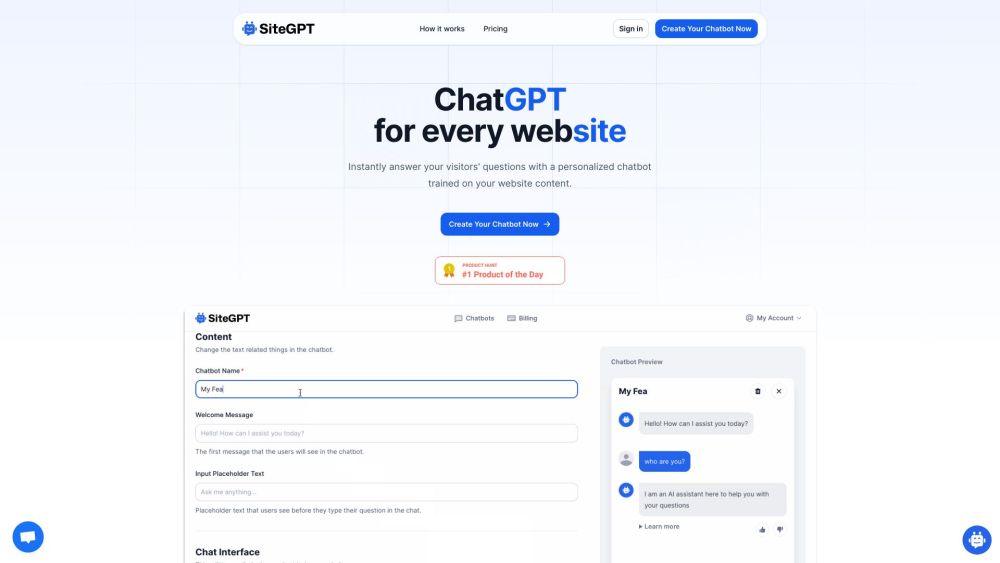 Sitegpt website screenshot