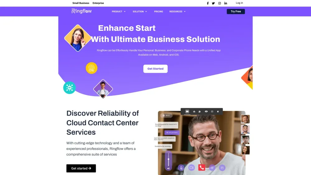 Cloud Contact Center Services website screenshot