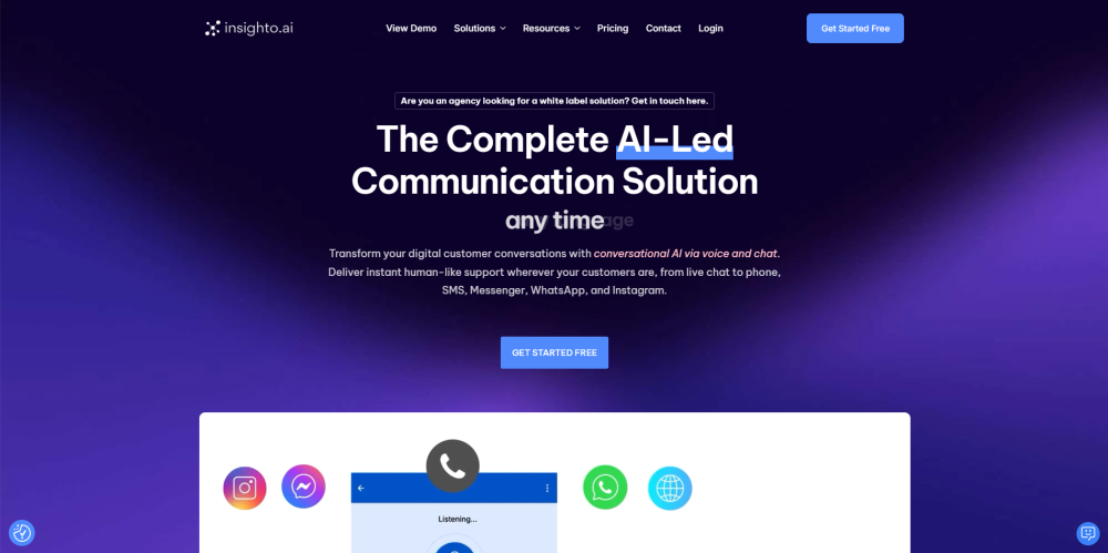 Insighto Ai website screenshot