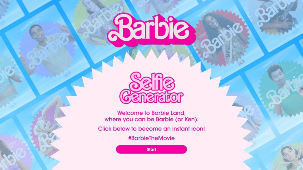 Barbie Selfie Generator website screenshot