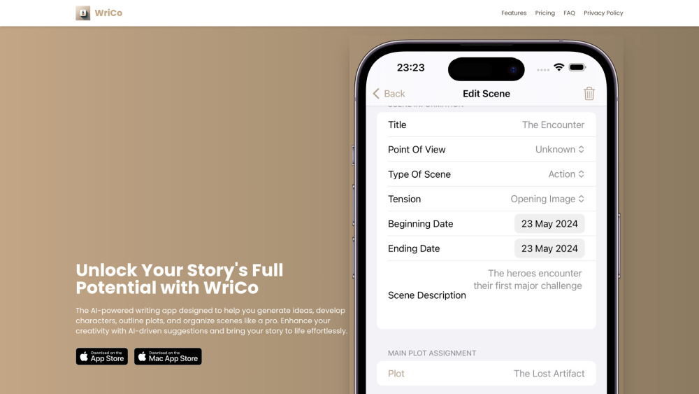 Writer Copilot website screenshot