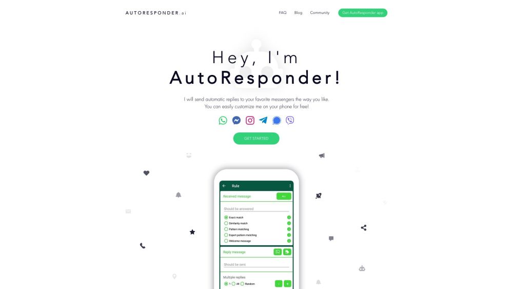 AutoResponderAI website screenshot