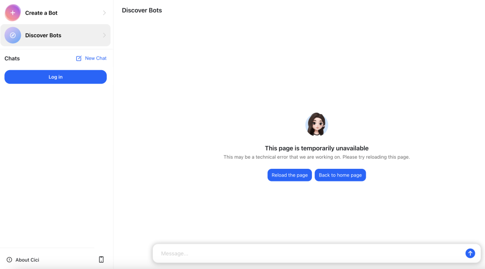 Cici AI website screenshot
