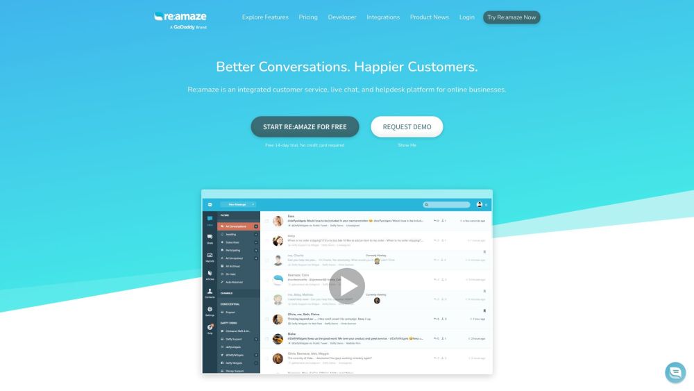 Reamaze Com website screenshot