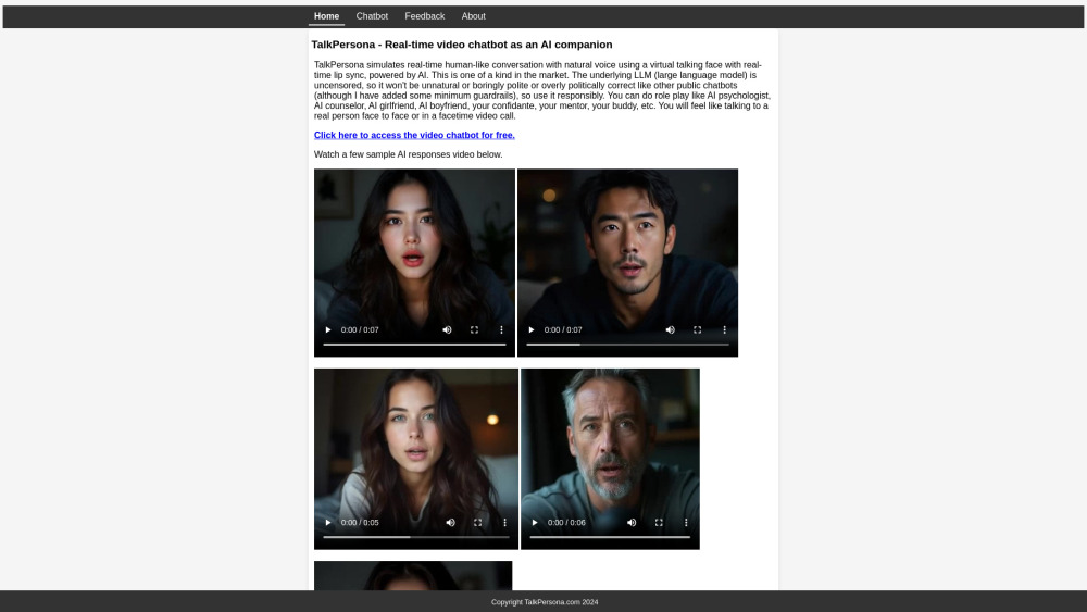 Talkpersona website screenshot