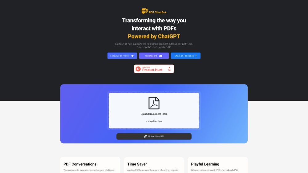 AskYourPDF website screenshot