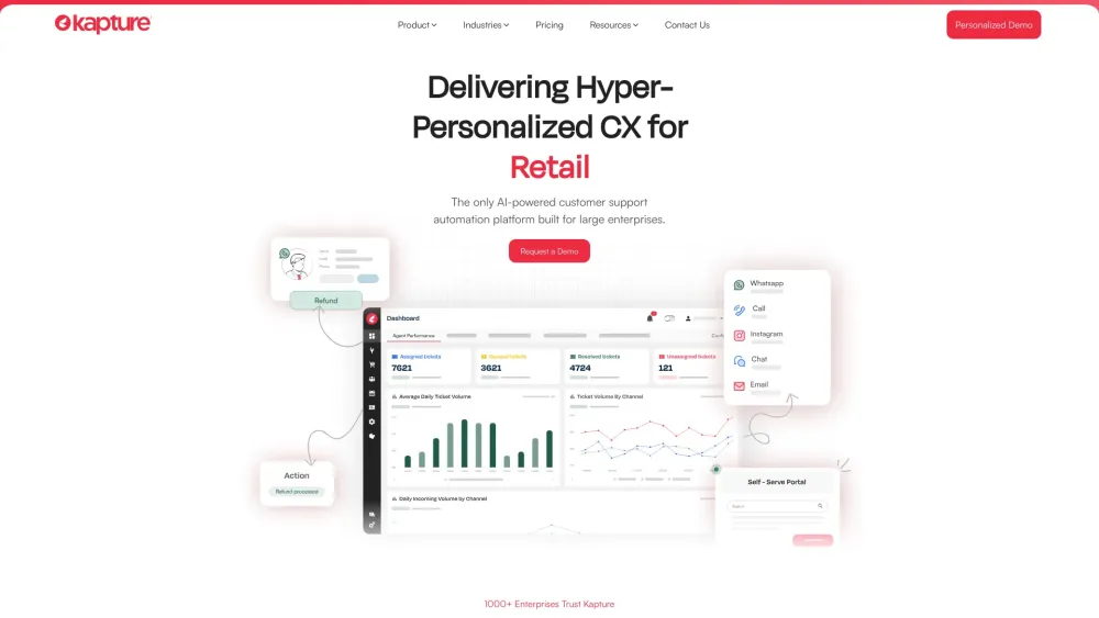 Kapturecrm Com website screenshot