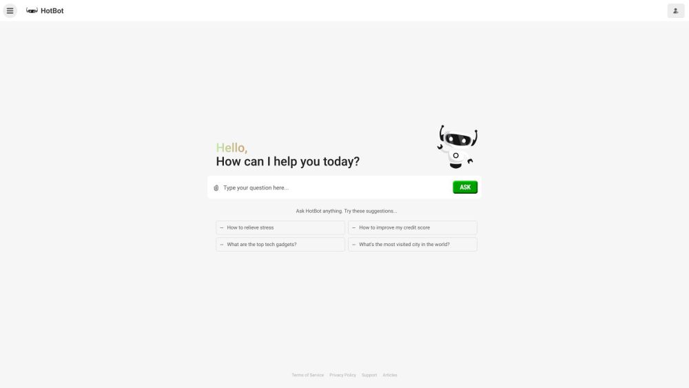 Hotbot website screenshot