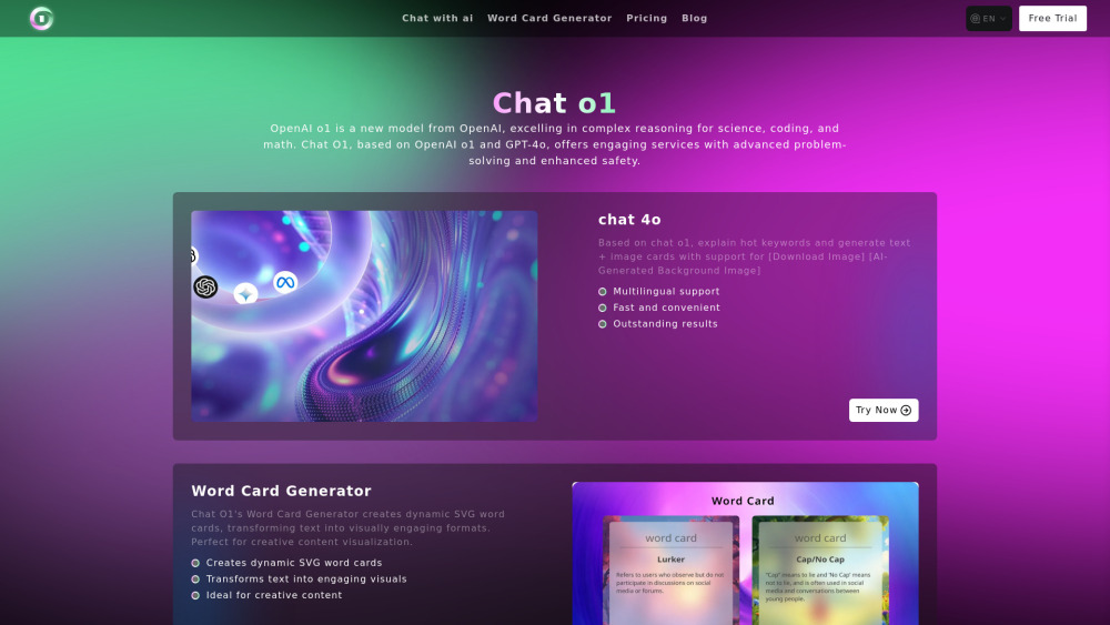 Chat4O Ai website screenshot