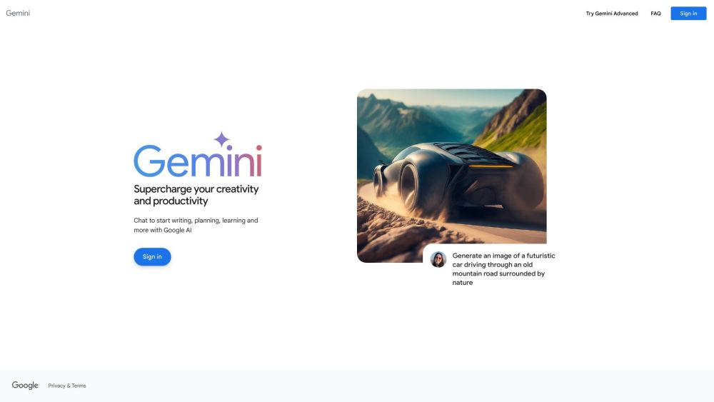 Gemini Gemini Advanced website screenshot