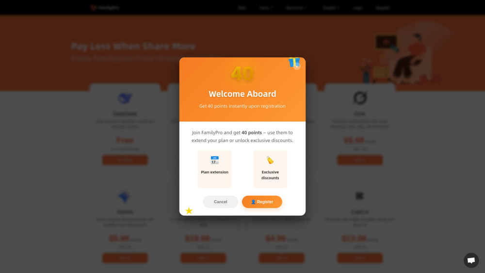 Familypro website screenshot