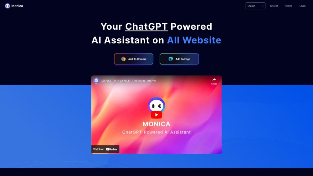 Monica Ai website screenshot