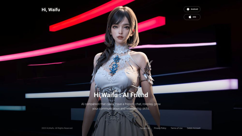 Hi Waifu website screenshot