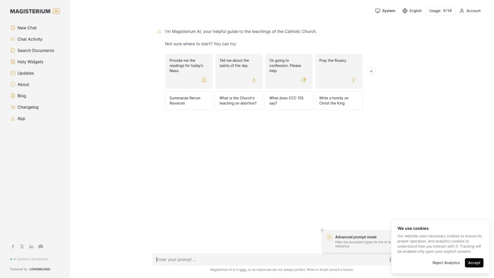 Magisterium Ai website screenshot