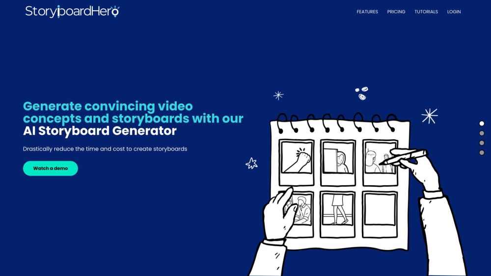 Storyboardhero Ai Storyboard Generator website screenshot