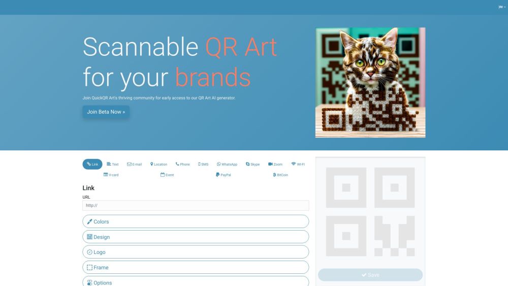 Quickqr Art website screenshot