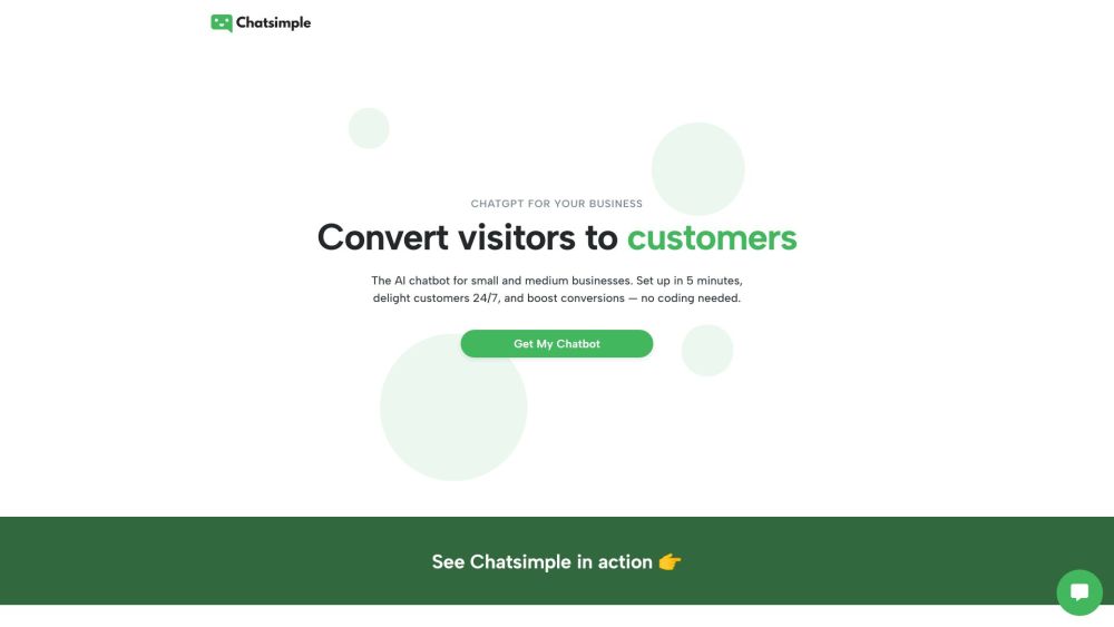 Chatsimple website screenshot
