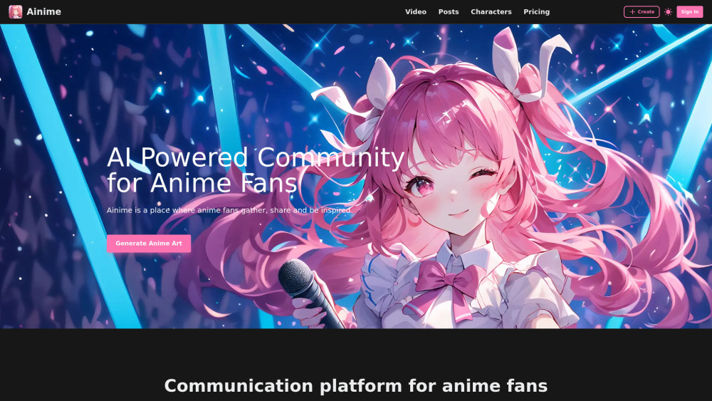 Ainime website screenshot