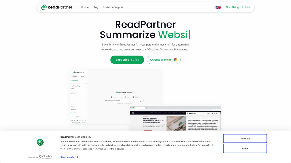 Readpartner Ai 1 0 Portal Extension website screenshot
