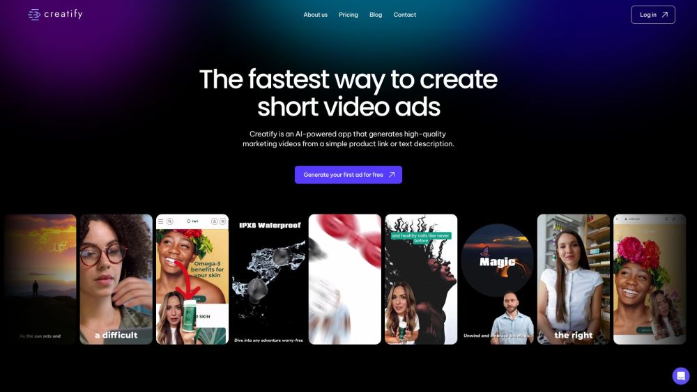 Creatify website screenshot