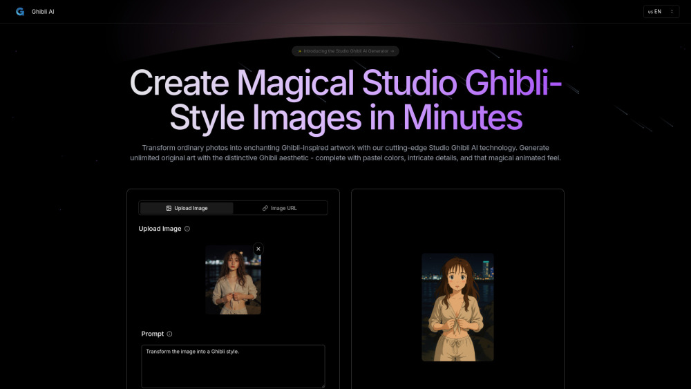 Ghibli Ai Free website screenshot
