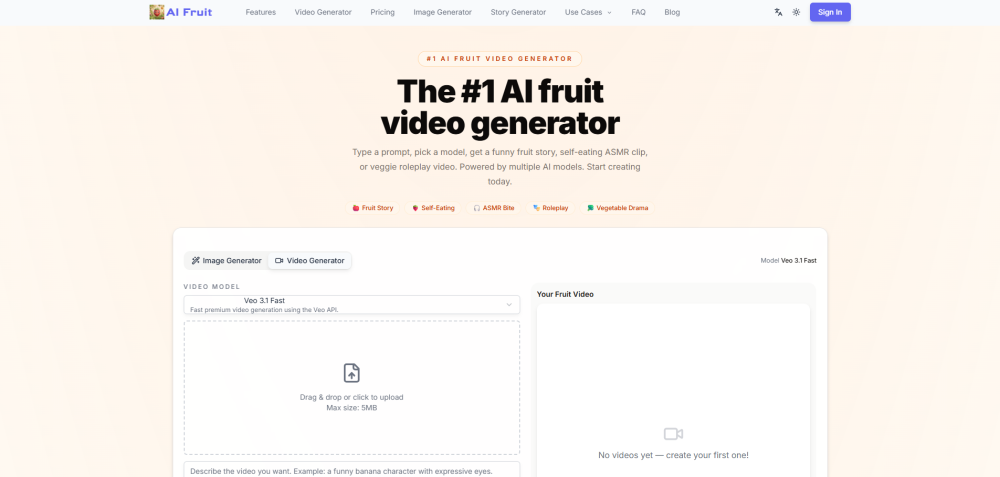 Ai Fruit website screenshot