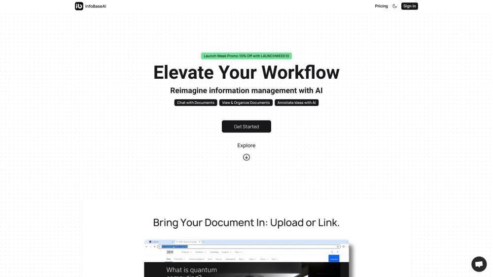 I website screenshot
