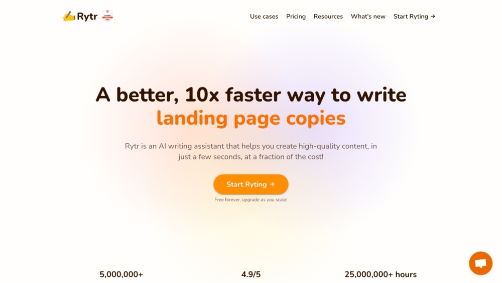Rytr website screenshot