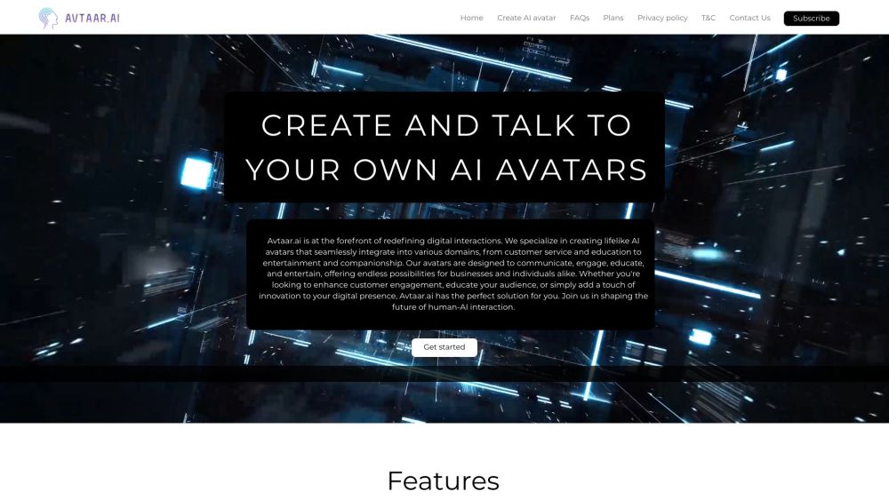 Avtaar Ai website screenshot