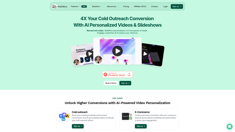 Mailmoo website screenshot