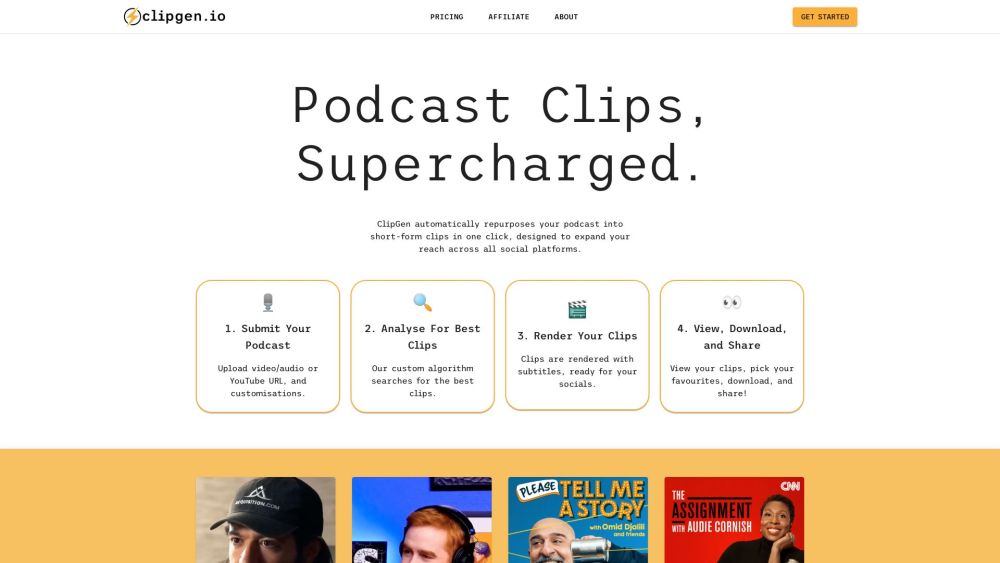 Clipgen website screenshot