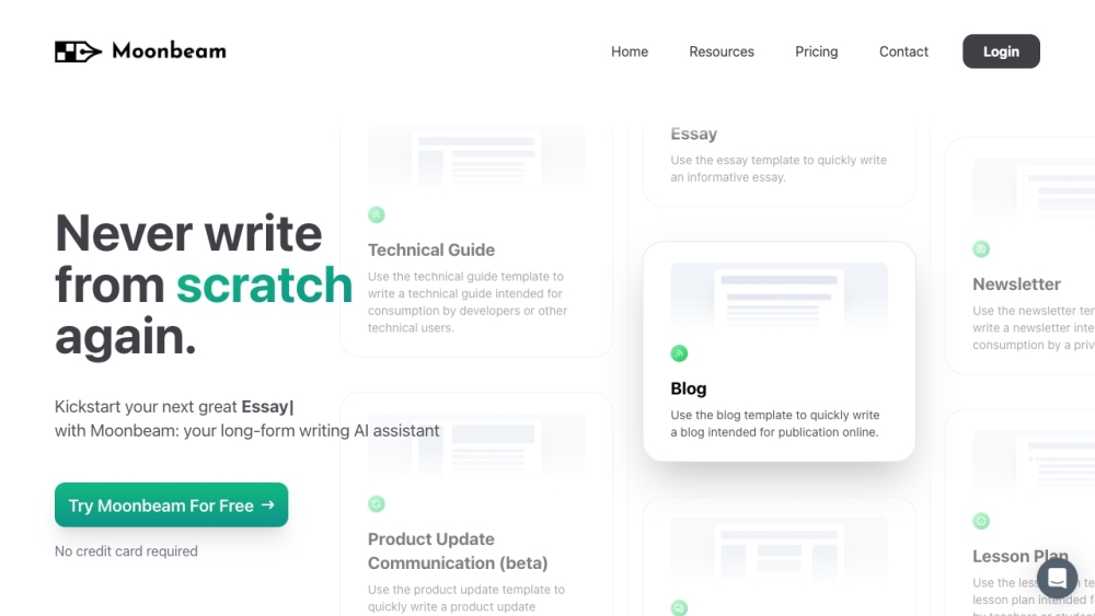 Moonbeam website screenshot