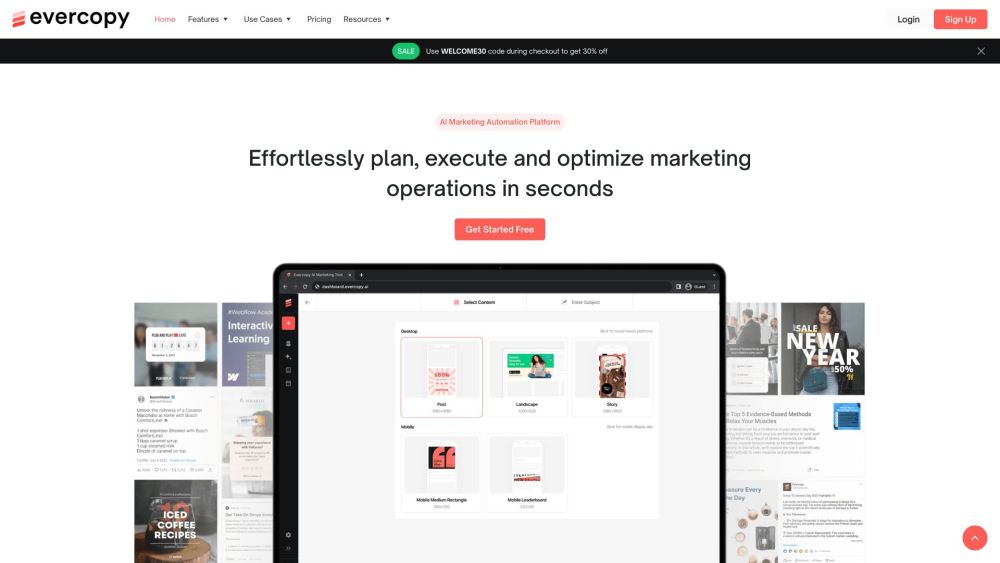 Evercopy website screenshot