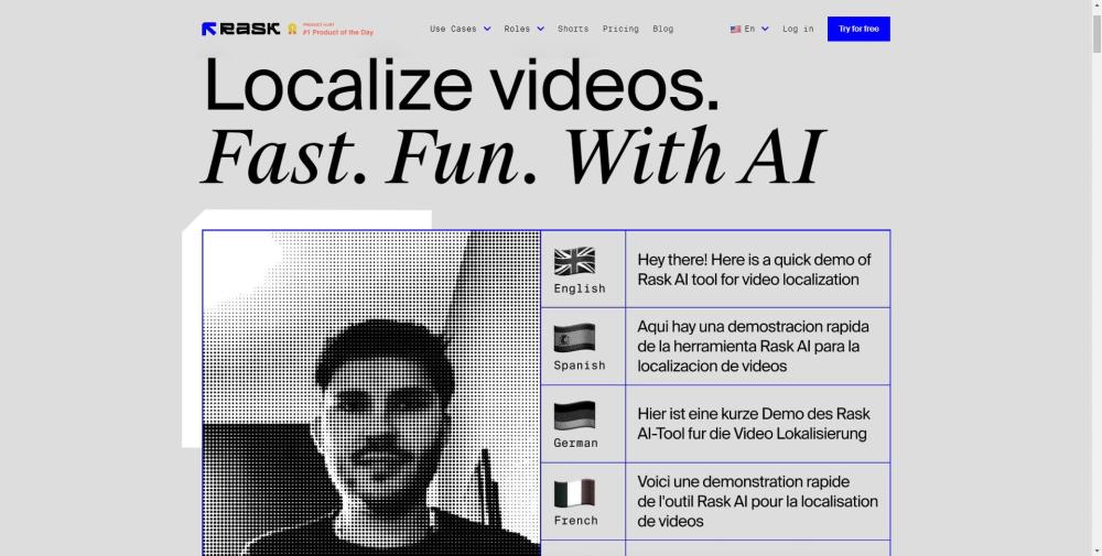 Rask Ai website screenshot