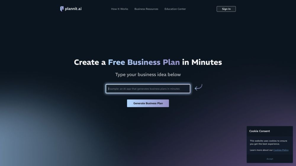 Plannit Ai website screenshot