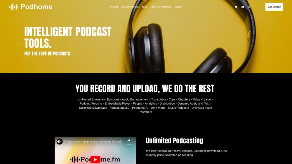 Podhome website screenshot