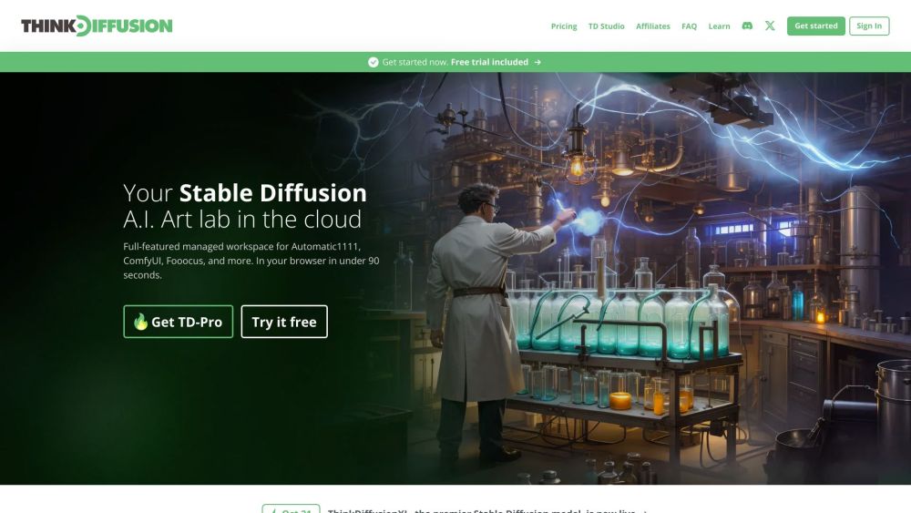 Thinkdiffusion website screenshot