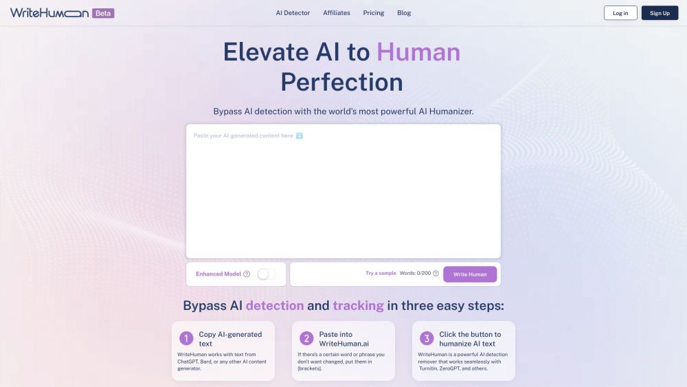 Writehuman website screenshot