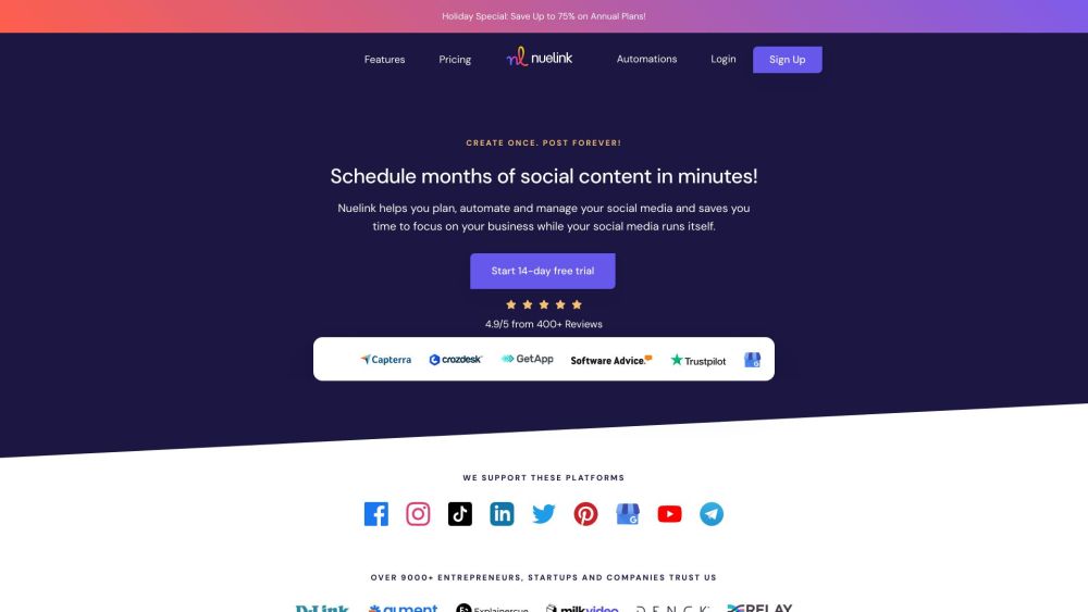 Nuelink website screenshot