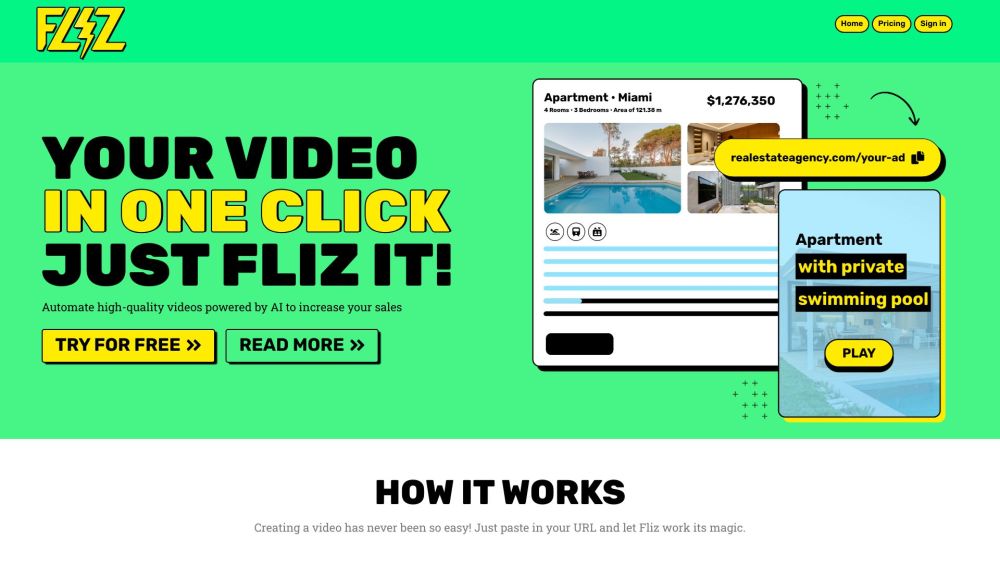 Fliz AI website screenshot