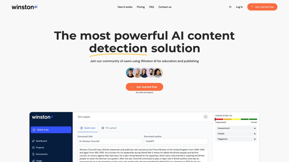Winston Ai website screenshot