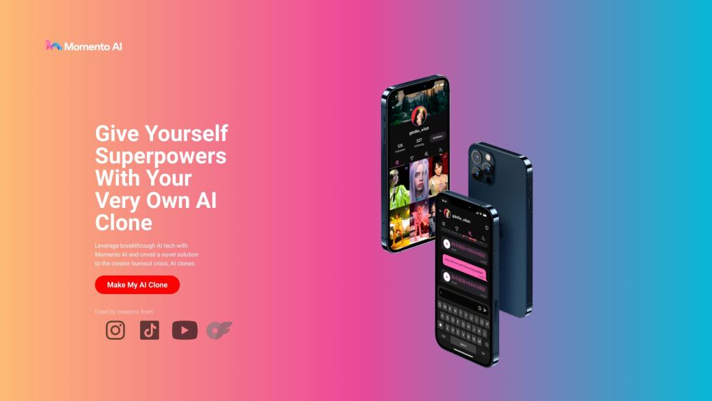 MomentofansAI website screenshot