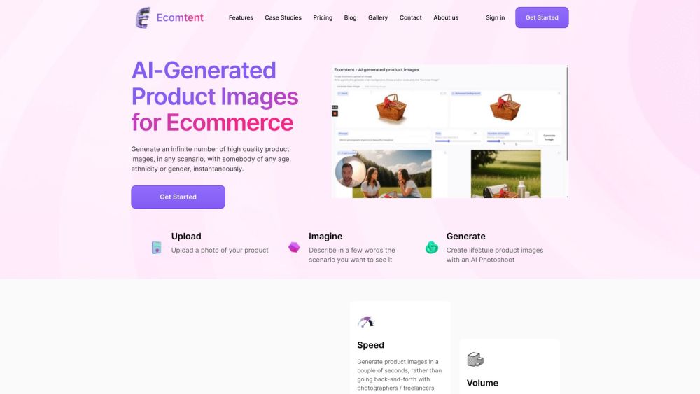 Ecomtent website screenshot